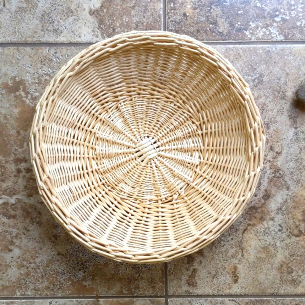 Basket wicker wood boho wall hanging art decor
